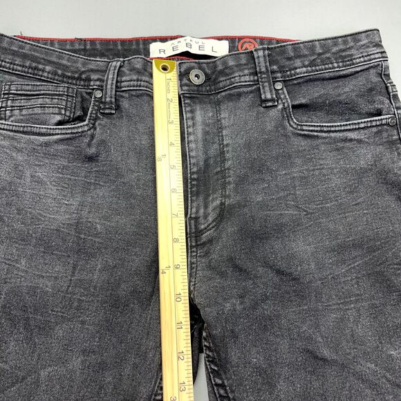 Artful REBEL 36x30‎ Men Straight Leg Black Stretch Denim Jean Cotton Blend Goth - Picture 6 of 16